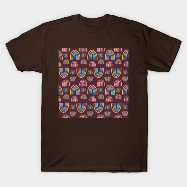 Playful Plum Rainbows of Joy T-Shirt by sandpaperdaisy